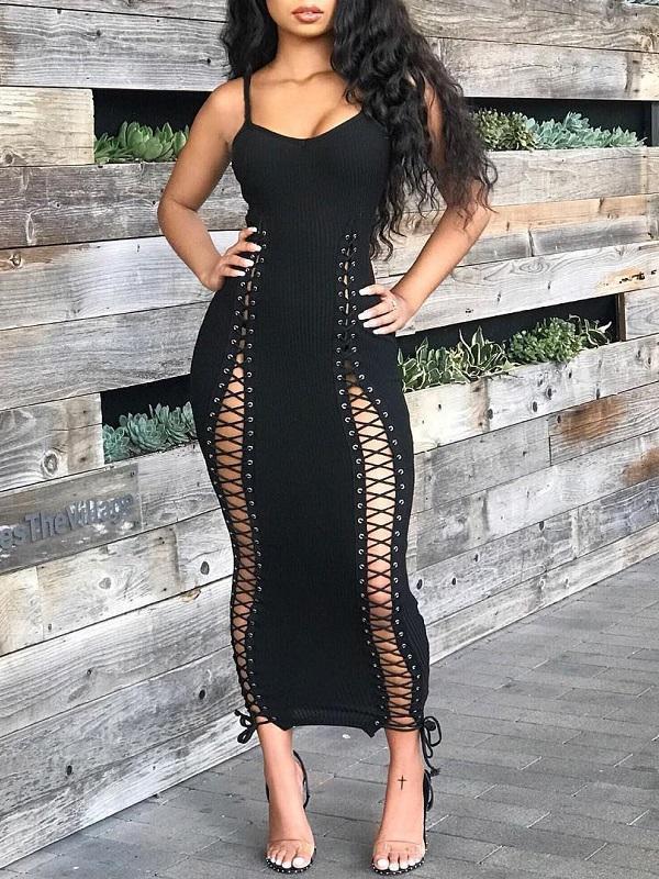 Gorgeousladie Lace-Up Cami Dress
