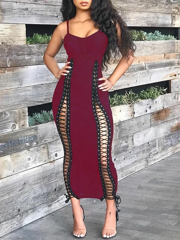 Gorgeousladie Lace-Up Cami Dress