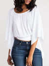 Tie-Back Batwing-Sleeve Top