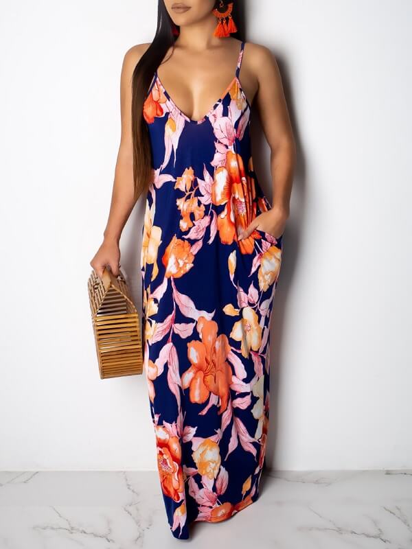 Gorgeousladie Leaf Print Cami Dress