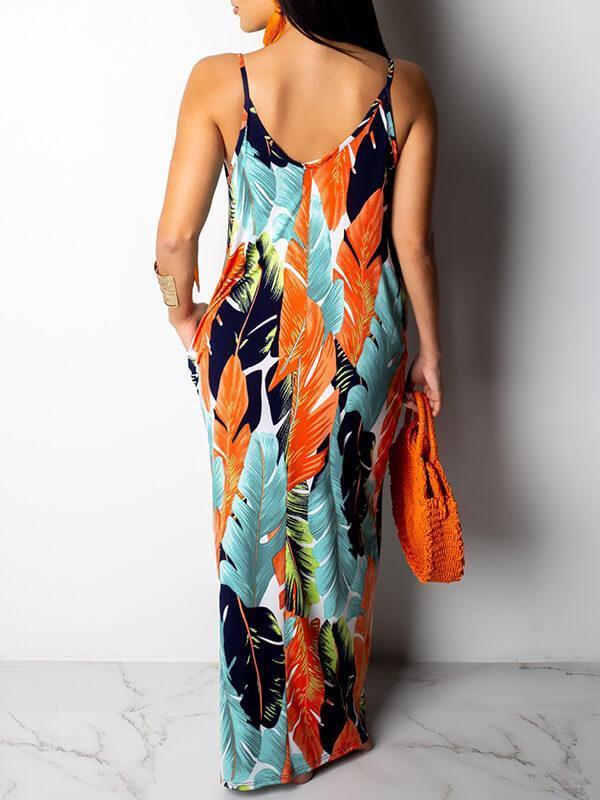 Gorgeousladie Leaf Print Cami Dress
