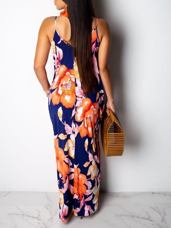 Gorgeousladie Leaf Print Cami Dress