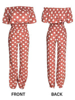 Gorgeousladie Dot Off Shoulder Crop Top & Pants Set