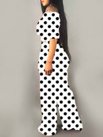 Gorgeousladie Dot Off Shoulder Crop Top & Pants Set