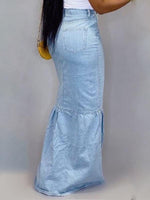 Gorgeousladie Button-Down Denim Skirt