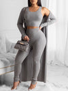 Gorgeousladie Ribbed Cardigan & Pants Set