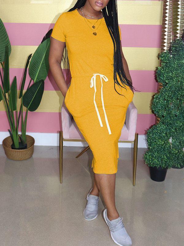 Gorgeousladie Drawstring Tee Dress