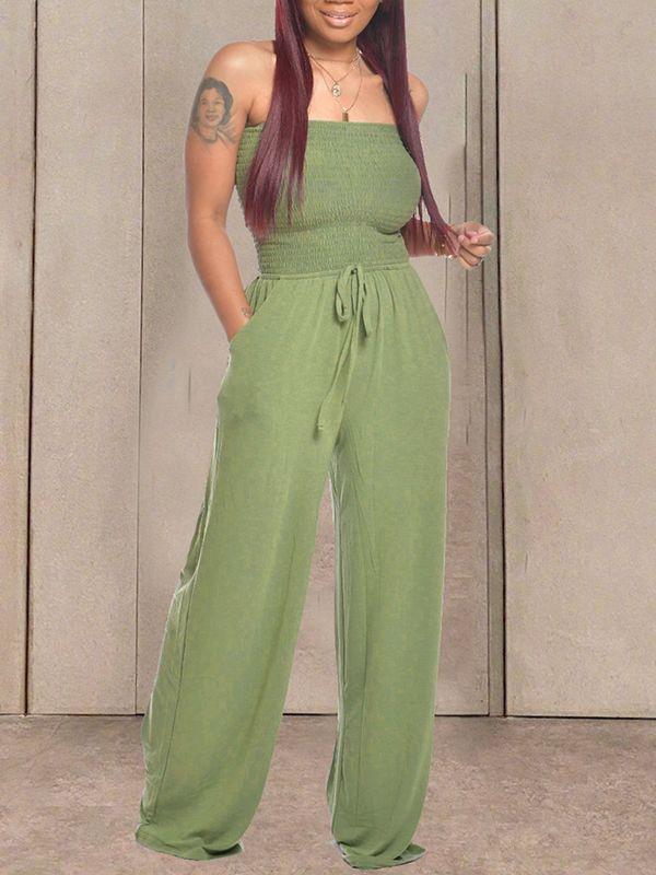 Gorgeousladie Bandeau Tied-Front Jumpsuit