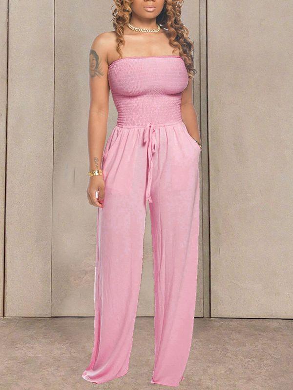 Gorgeousladie Bandeau Tied-Front Jumpsuit