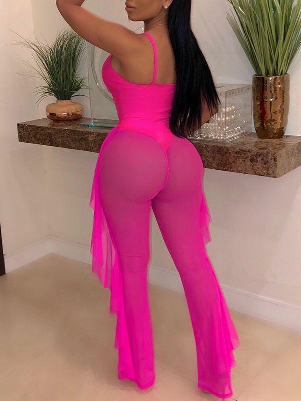Gorgeousladie Cutout One-Piece With Sheer Pants