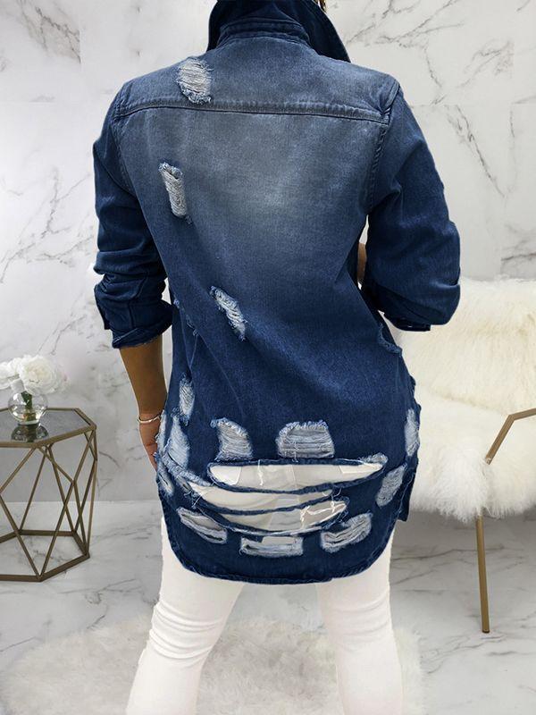 Gorgeousladie Distressed Denim Jacket
