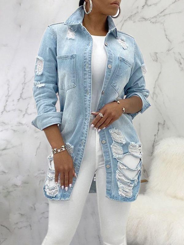 Gorgeousladie Distressed Denim Jacket