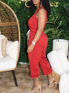 Gorgeousladie Drawstring Sleeveless Jumpsuit