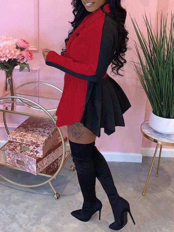 Gorgeousladie Two-Tone Peplum Blazer