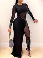 Gorgeousladie Studded Sheer Combo Jumpsuit