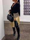 Gorgeousladie Fringe Combo Wrapped Blazer