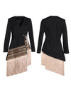 Gorgeousladie Fringe Combo Wrapped Blazer
