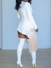 Gorgeousladie Fringe Combo Wrapped Blazer