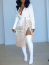Gorgeousladie Fringe Combo Wrapped Blazer