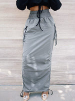 High-Waist Drawstring Skirt