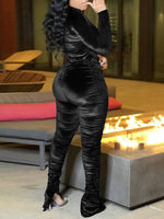 Velvet Ruched Jacket & Pants Set