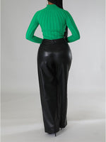 Gorgeousladie Wide-Leg Faux-Leather Pants