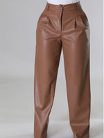 Gorgeousladie Wide-Leg Faux-Leather Pants