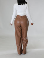 Gorgeousladie Wide-Leg Faux-Leather Pants