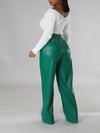 Gorgeousladie Wide-Leg Faux-Leather Pants