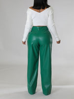 Gorgeousladie Wide-Leg Faux-Leather Pants