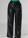 Gorgeousladie Wide-Leg Faux-Leather Pants