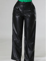 Gorgeousladie Wide-Leg Faux-Leather Pants